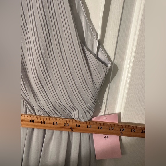 NWT BHLDN Anthropologie 12 Madrie Maxi Dress Fog Grey Bridesmaid Halter Chiffon - Picture 11 of 12